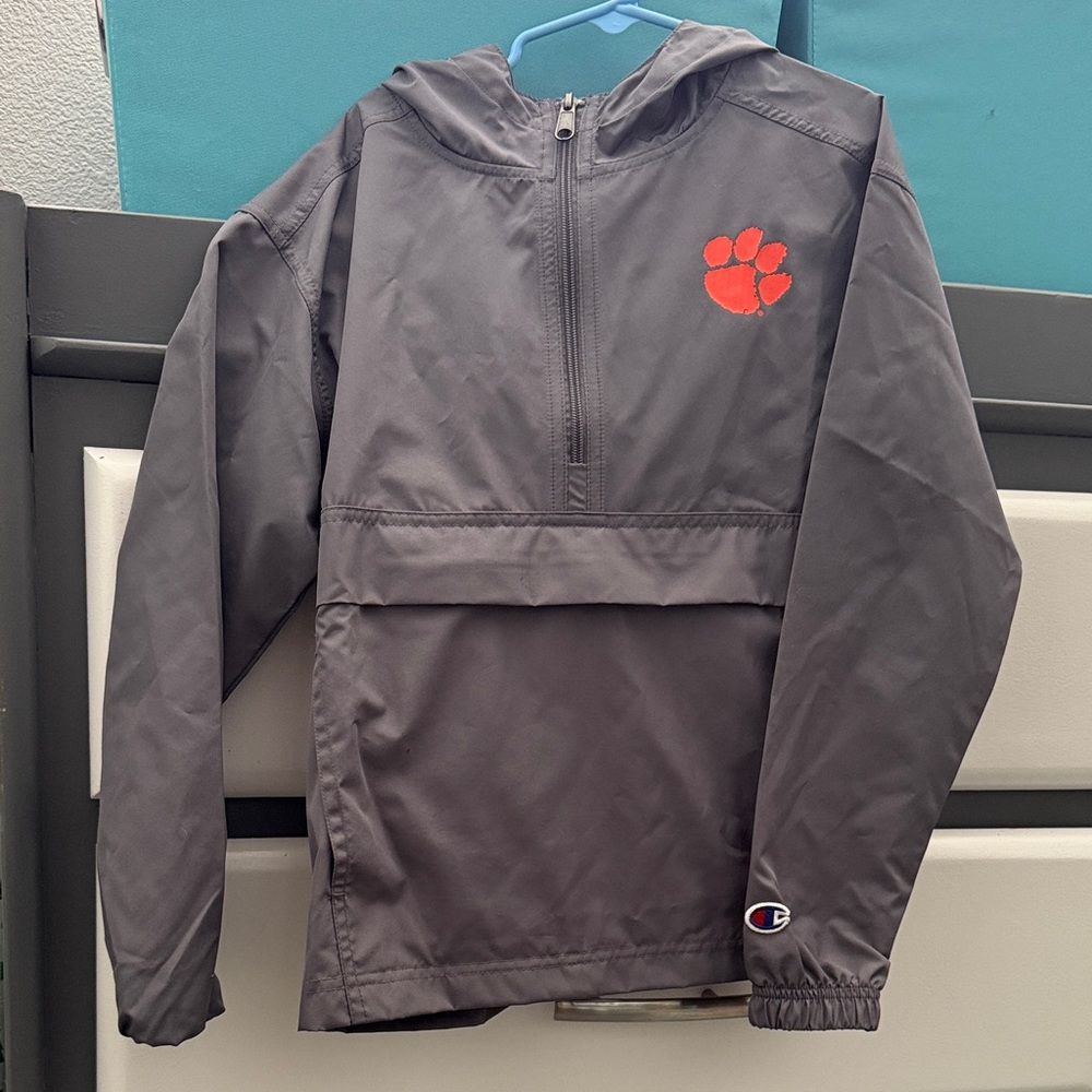 Clemson Tigers Kids Dark Gray windbreaker Hoodie